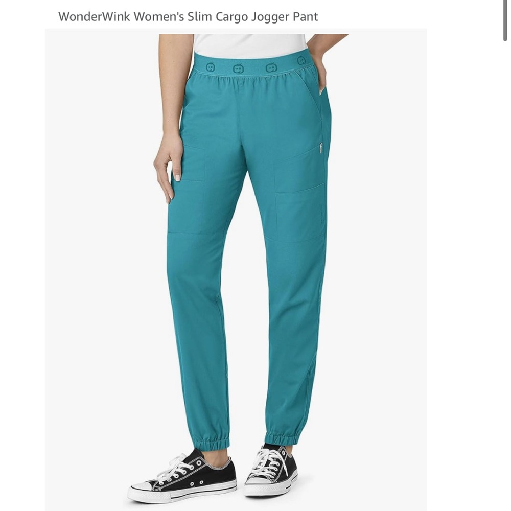 WonderWink Women's PRO Slim Cargo Jogger Pant, Teal Blue, S